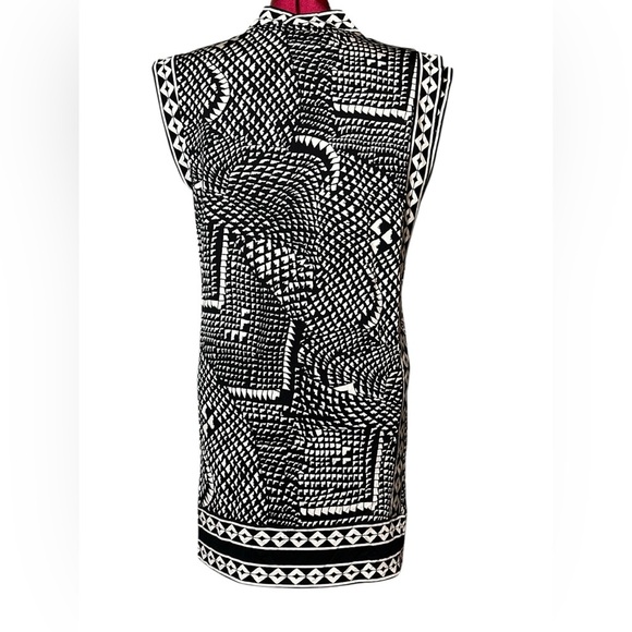 BCBGMAXAZRIA rayon spandex sleeveless pull on dress asymetrical collar - Picture 4 of 9